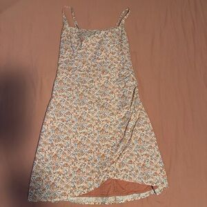 Abercrombie & Fitch Floral Mini Dress - Peach and Blue
